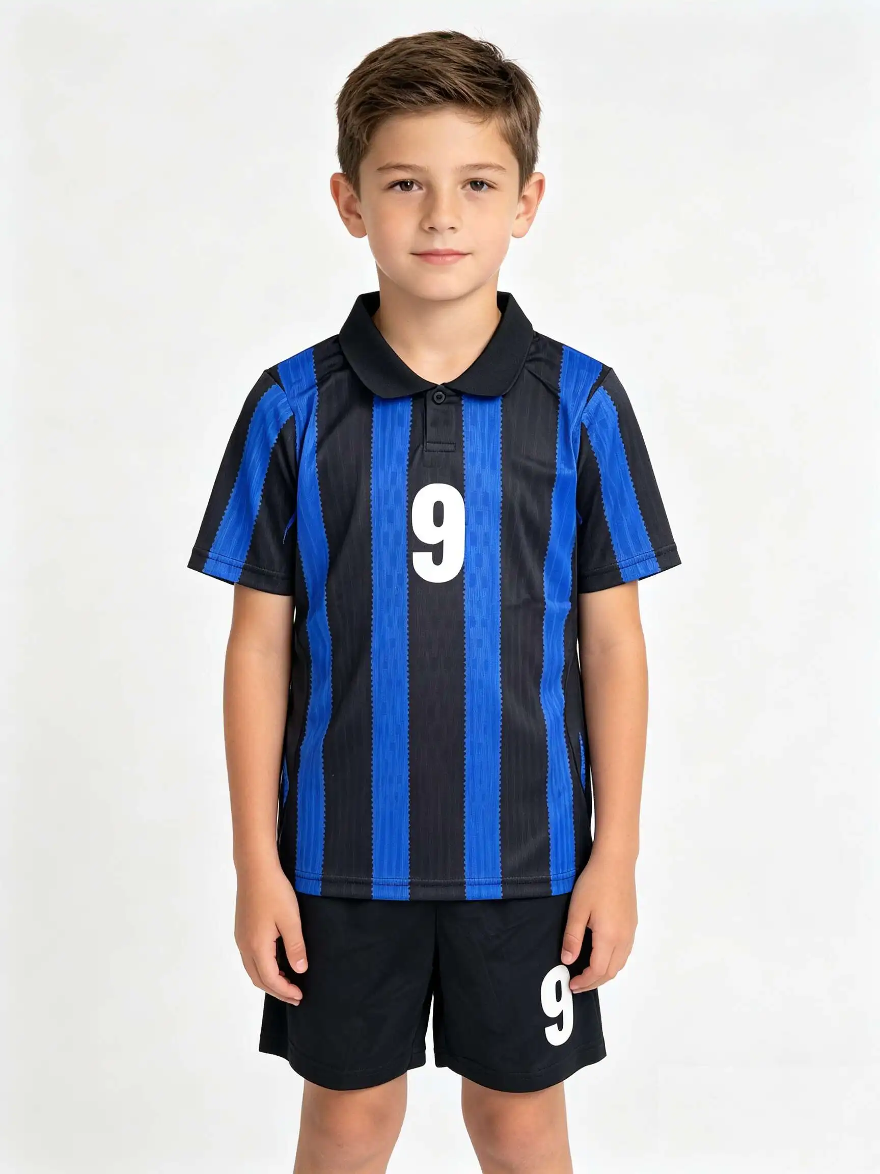 Unisex Blank Soccer 2‑Piece Set, Kids Adults Parent‑Child Kit, Custom No.1 7 8 9 10 for School Outdoor Team Sports stripe