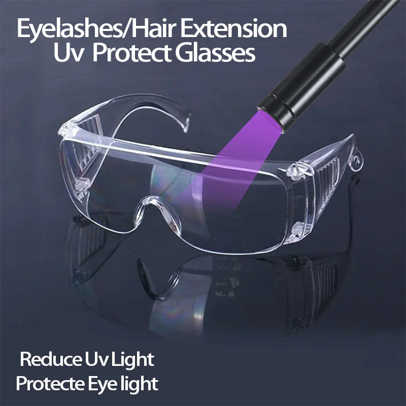 Anti UV 400nm UV Eyewear lash extension uvioresistant eyewear anti uv light glasses Hair Extension Uv/Led Light Protect Glasses