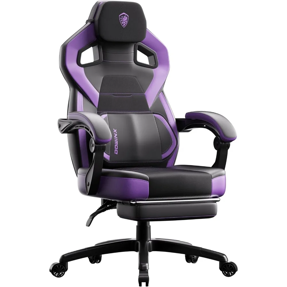 

Gaming Chair Big and Tall, PU Leather Ergonomic Gaming Chairs with Footrest,Wide Back Gamer Chair for Heavy People, Purpl
