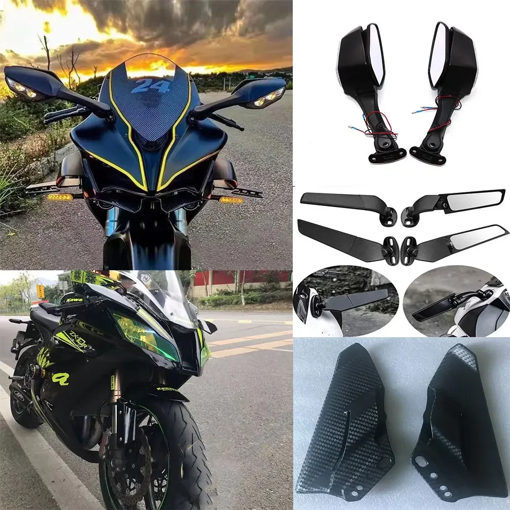 

For Kawasaki ZX10R 2011-2013 2014 2015 Modified Motorcycle Winglets Mirrors Wind Wing Adjustable Rotating Rearview Mirror Side