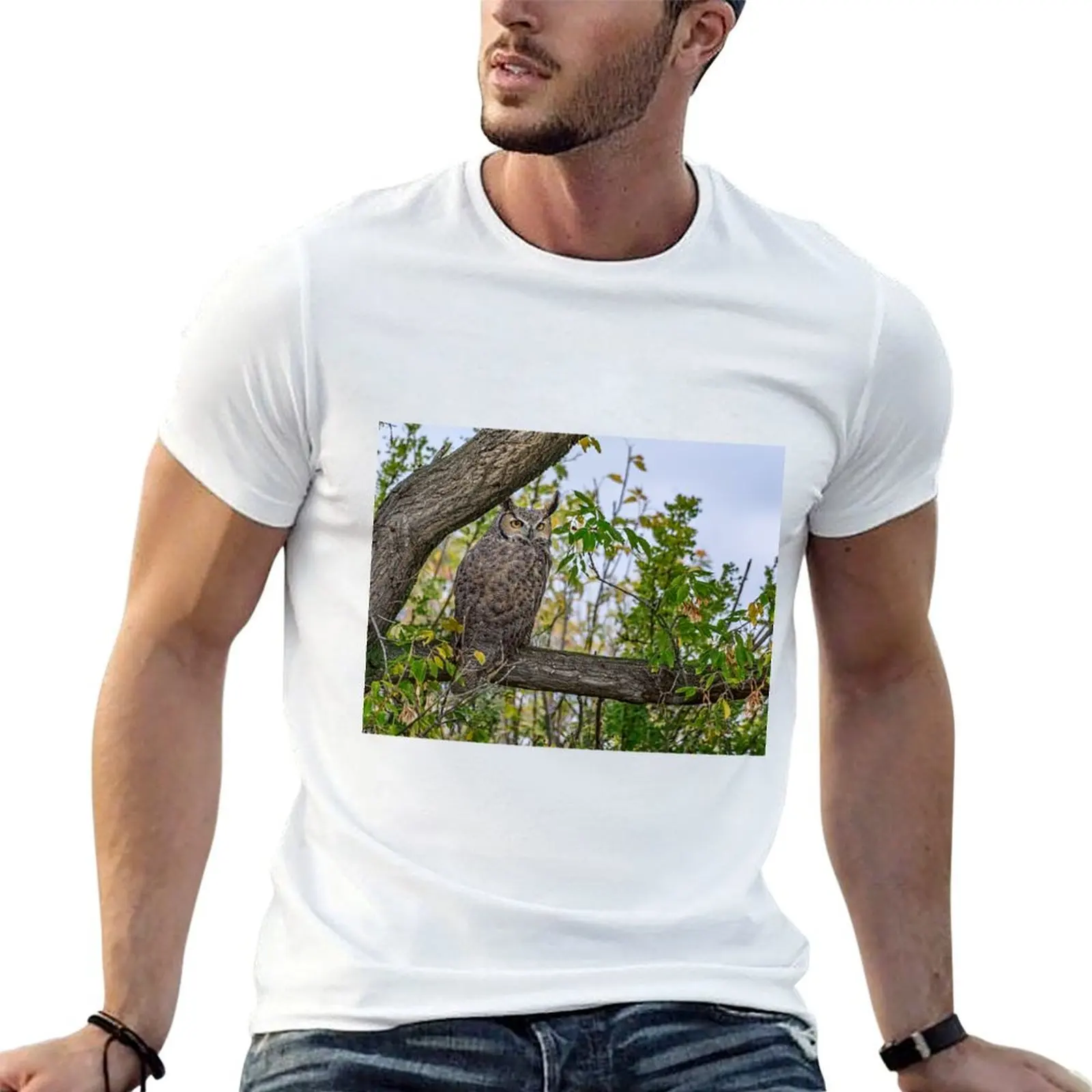 

T-Shirt Pose man t Horned man shirts graphic Owl funny shirts t Great