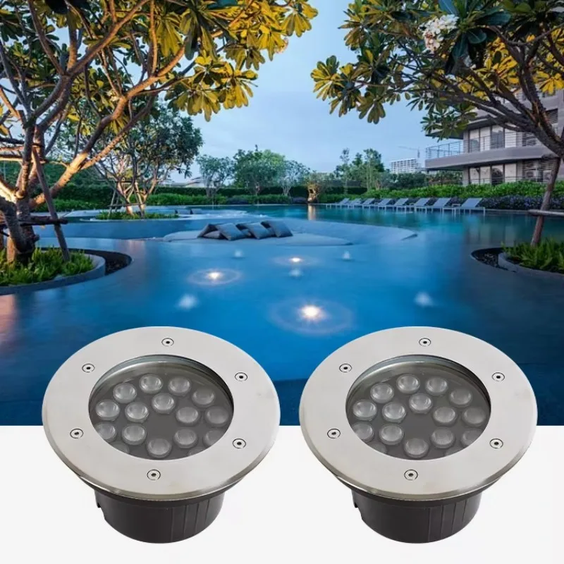 

Underground Outdoor Embedded Ip68 Waterproof Stainless Steel Tempered Glass Light Emitting Diode Underwater Floor Light