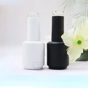 15ml empty nail polish glass bottle frosted black Matta portable UV gel container matte refillable cosmetic storage box round
