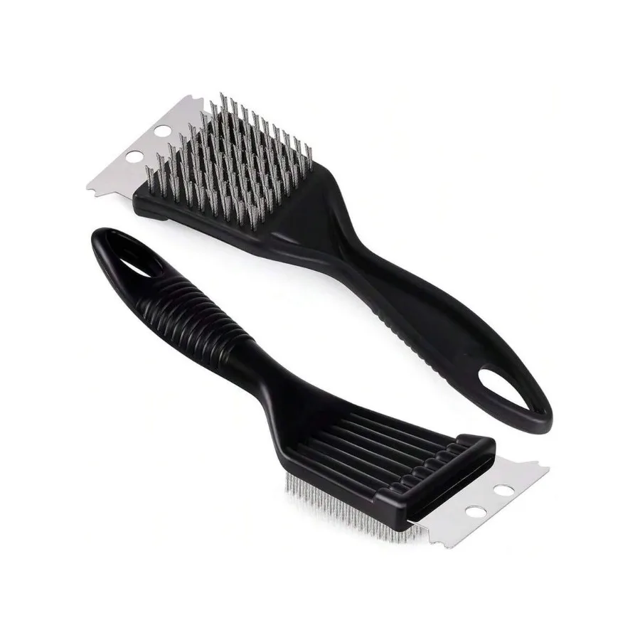 

【New style】2 Pcs Grill Brush And Scraper, Barbecue Grill Cleaning Brush Stainless Steel Wire Grill Brush BBQ Cleaner Accessorie