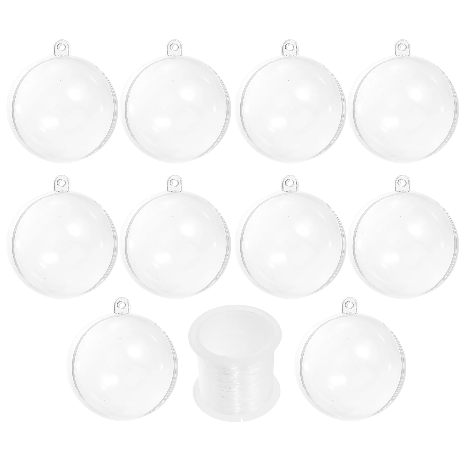 

1 set 6cm Clear Acrylic Hollow Balls Christmas Tree Ornaments Hanging Decor Xmas Supplies Party Decorations Festive Accessories