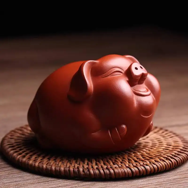 Yixing Original Mineral Purple Sand Pet Ornaments To Attract Wealth And Treasure Pig Famous Artist Zhang Hailing Pure Handmade