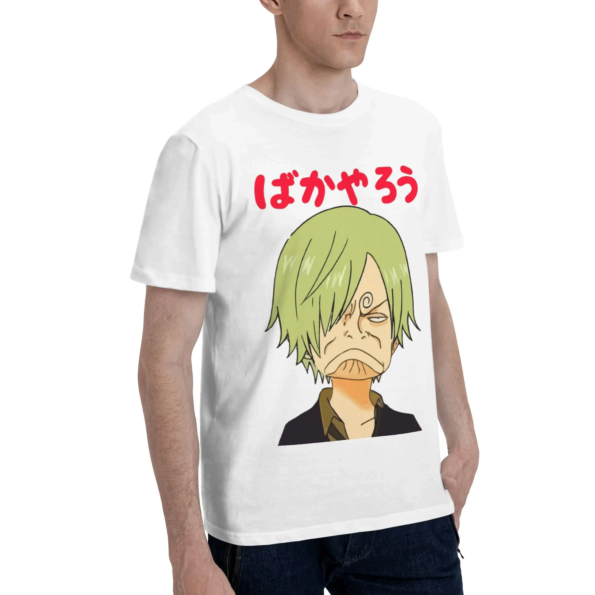 Sanji Funny Face  Men T Shirt One Piece Amazing Tee Shirt Short Sleeve O Neck Pure Cotton Birthday Gift Clothing T-Shirt