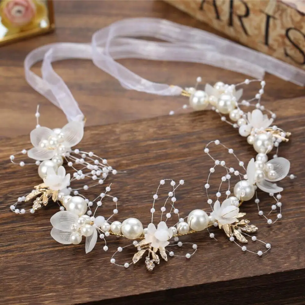 

Kids Princess Crown Exquisite Headpieces Faux Pearls Headband Fine Workmanship Hair Hoop Hair Accessories