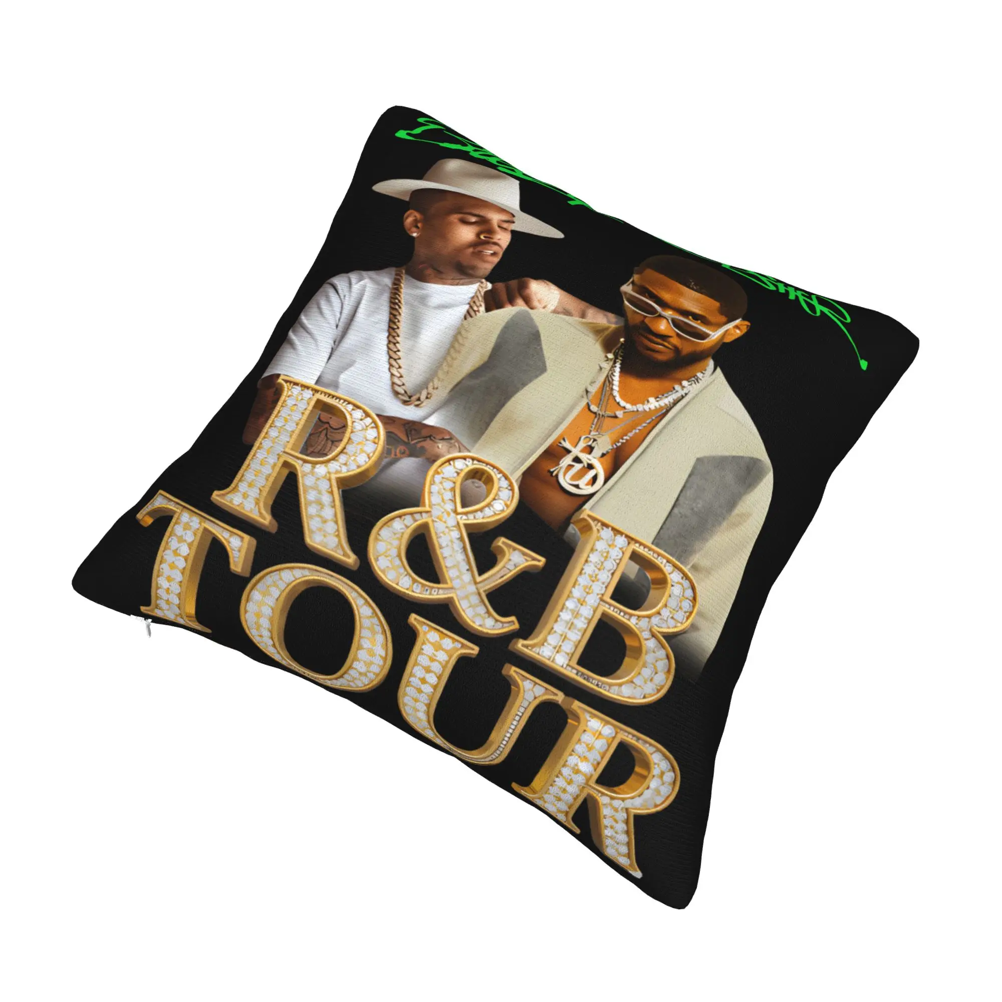 Chris Brown Usher R&B Tour 2026 Pillowcases Accessories Printed Cushion Cover Decoration Throw Pillow Case Cover Home Multi-Size