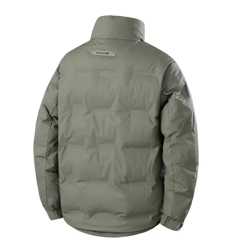 Fall Winter Men's White Duck Down Jacket Outdoor Sportwear Windproof Cold Stand Collar Hooded Padded Jacket Thickened Warm Coat
