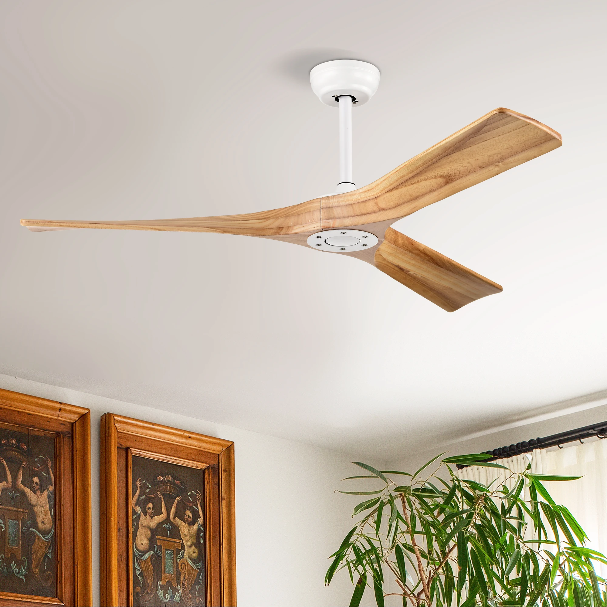 

52" Ceiling Fan with Remote Control No Lights,Modern Reversible DC Motor Indoor 3 Blades Ceiling Fans for Patio Bedroom Living R