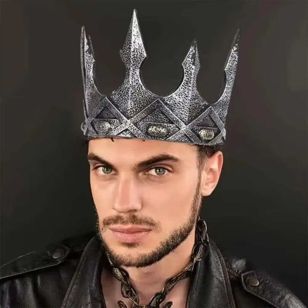 Simple Bar Mitzvah Crown King Crown Korean Style Headband PU Prince Crowns Hair Hoop Hair Accessories Round Tiaras Girls Gift