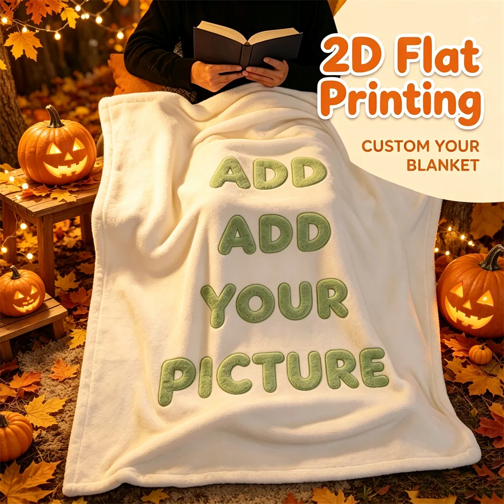 Custom Photo Throw Blanket Personalized Flannel with Image & Text Soft Warm Birthday Memorial Gift