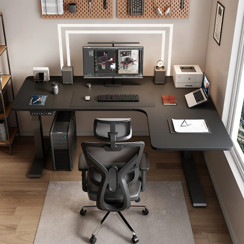 Table d'hôte de jeu sur ordinateur d'angle, table élévatrice électrique intelligente, bureau d'angle