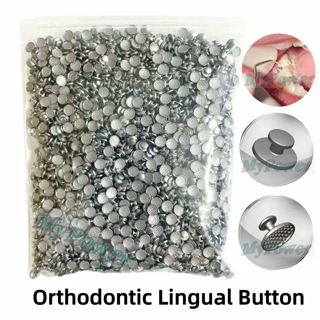 Dental Orthodontic Lingual Button Bondable Round Mesh Base Bond Bonding Adhesive