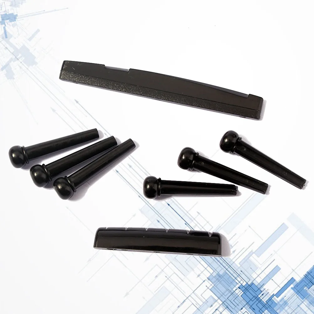 Acoustic Guitar Accessories Plastic Bridge Saddle Nut Black Ultra Thin Lightweight Durable Portable Perfect for Collections