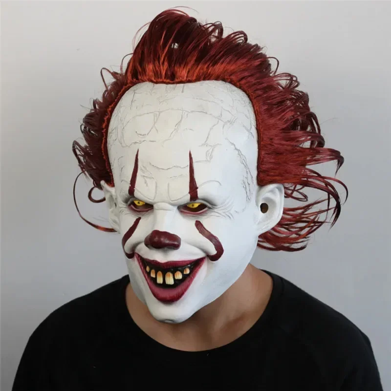 Horror Movies Clown Cosplay Costumes Full Set Tops Mask Uniform Suits for Men Adult Halloween Carnival Party Clothes Roleplay