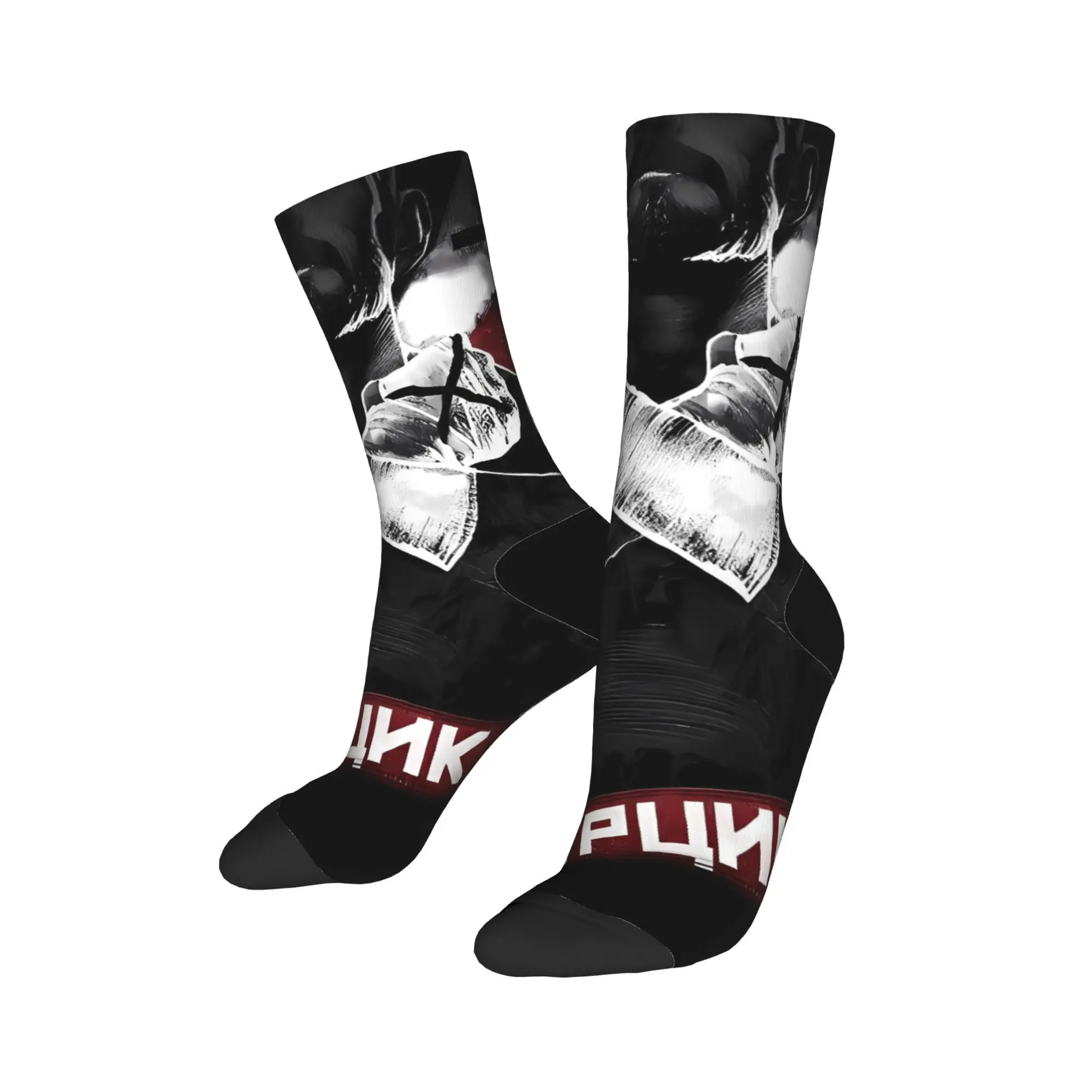 CM 펑크 레슬링 양말 패션 스타킹 겨울 미끄럼 방지 남성 양말 중간 부드러운 디자인 러닝 양말