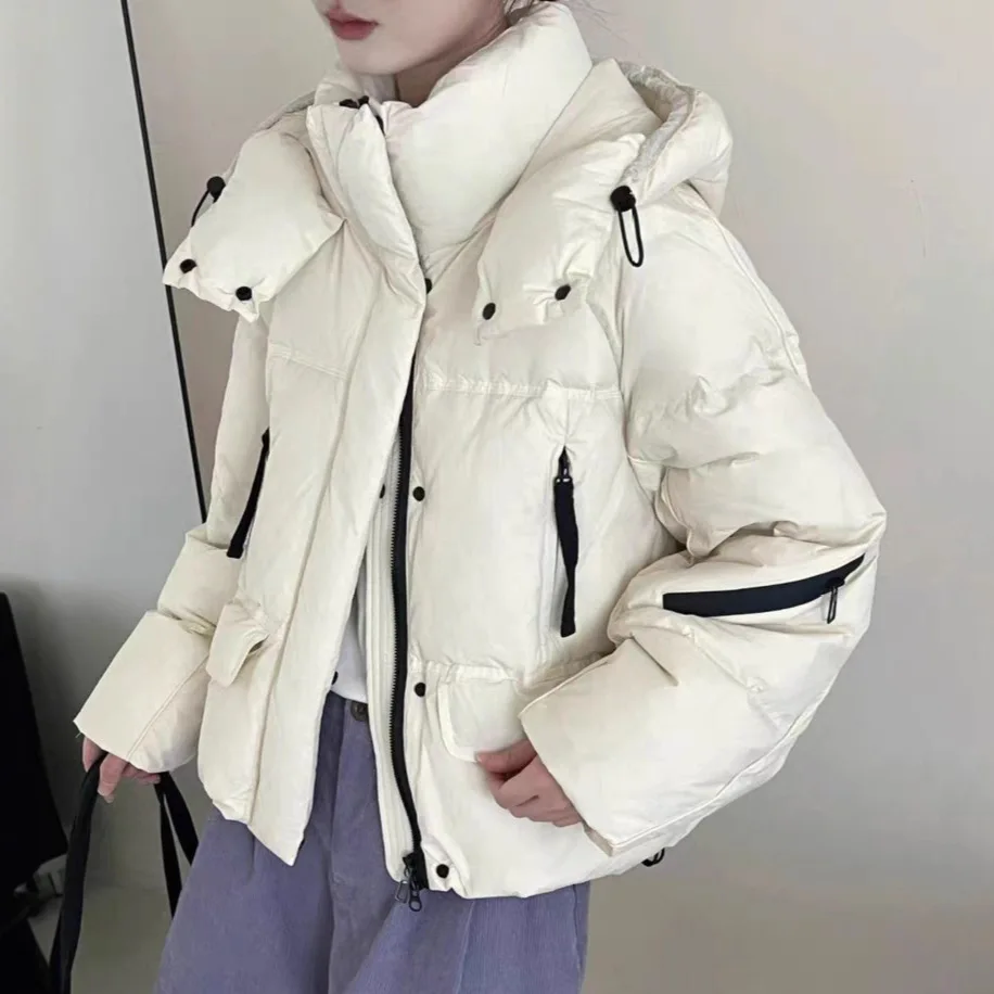 2025 Autumn/Winter New Women's Down Jacket Commuter Hooded High Street Warm Short Jacket