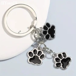 Cartoon Cat Dog Claw Keychain Funny Enamel Pet Keyrings For Women Purse Bag Backpack Decor Accessories Pets Lovers Gifts