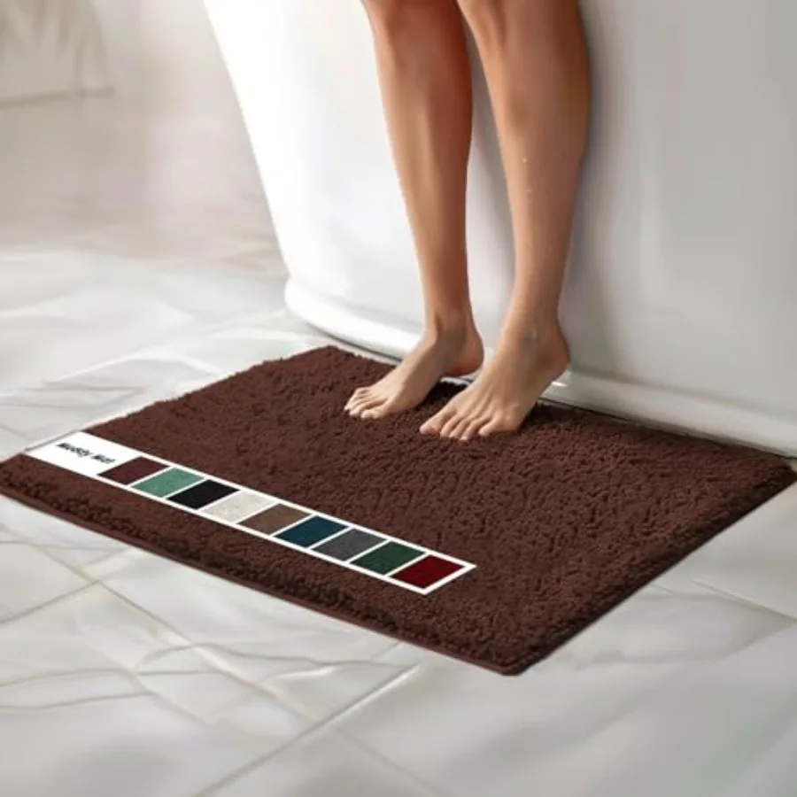 

® Chenille Bathroom Rugs Quick Dry Microfiber Mats Non Slip Washable Extra Thick Soft and Highly Absorbent Bath Mats for Bathro