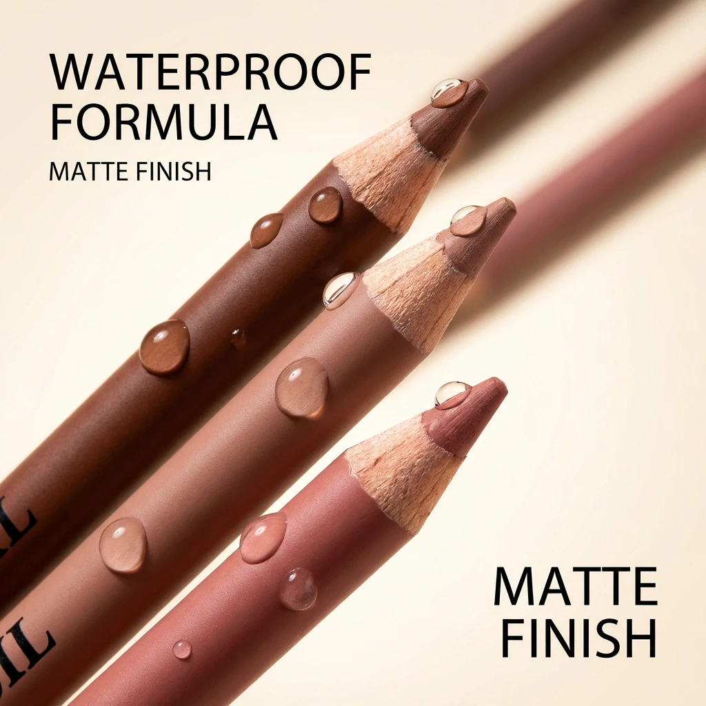 6Pcs/Set Matte Lip Liner Pencil Lip Combo,Easy to Apply Waterproof Matte Pigmented Natural Shades Lipliner Set Cosmetics