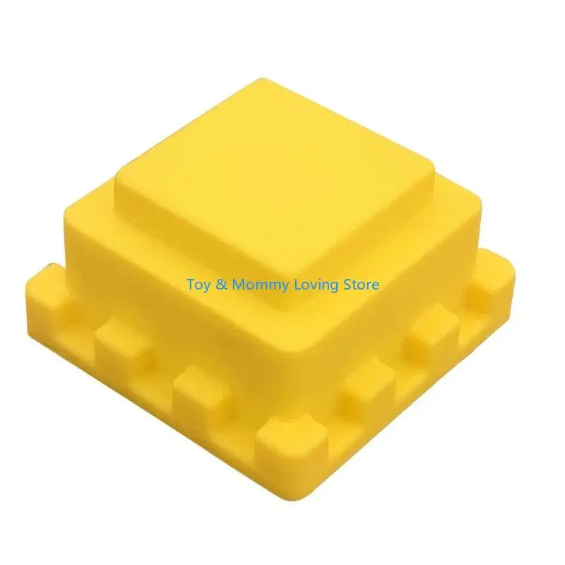 Y1QF Brinquedos educacionais iniciais para crianças Castelo bloqueio silicone macio durável 5 camadas