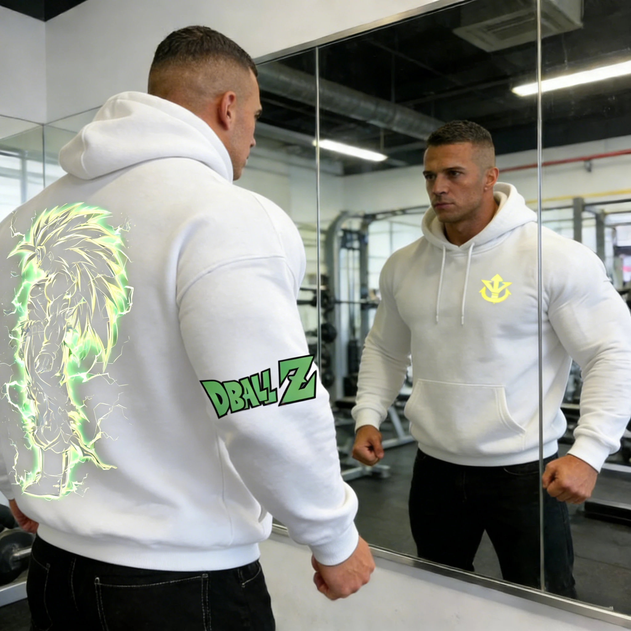 2026 Herbst Winter Dragon Ball Z Retro Super Saiyan Print Hoodie Herren 100% Baumwolle Übergroßer Gym Sweatshirt Streetwear Unisex