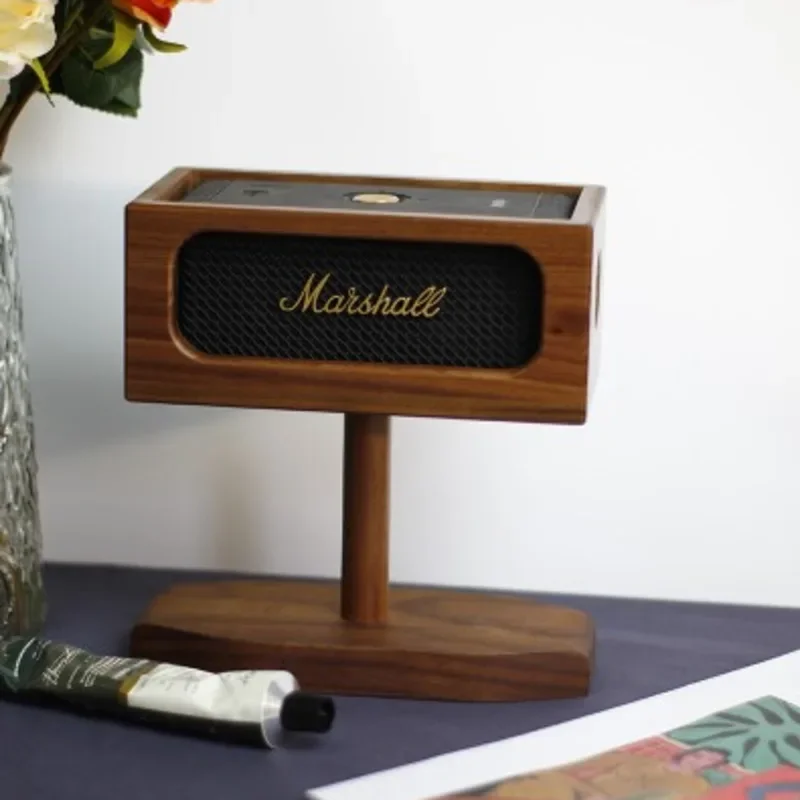 Soporte de altavoz Retro, decoración de madera maciza, caja de almacenamiento de escritorio, plataforma de soporte para teléfono, vitrina de Radio, estante de almacenamiento para el hogar