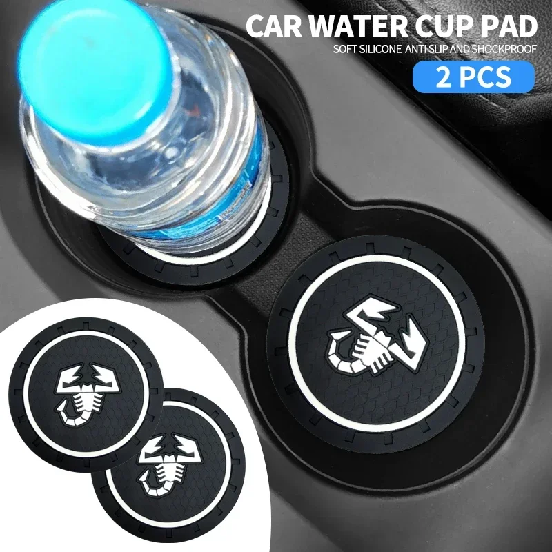 

Car Coaster Water Cup Slot Non-Slip Mat Silica Pad Auto Interior Accessories For Abarth 695 595 500 Competizione 124 PUNTO