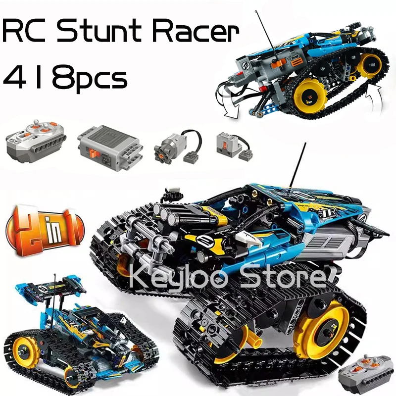 High-Tech RC Stunt Racer Car Building Blocks Track Racing Off-road Vehicle PF Technical Car Bricks Toys For Boys Gifts 11298