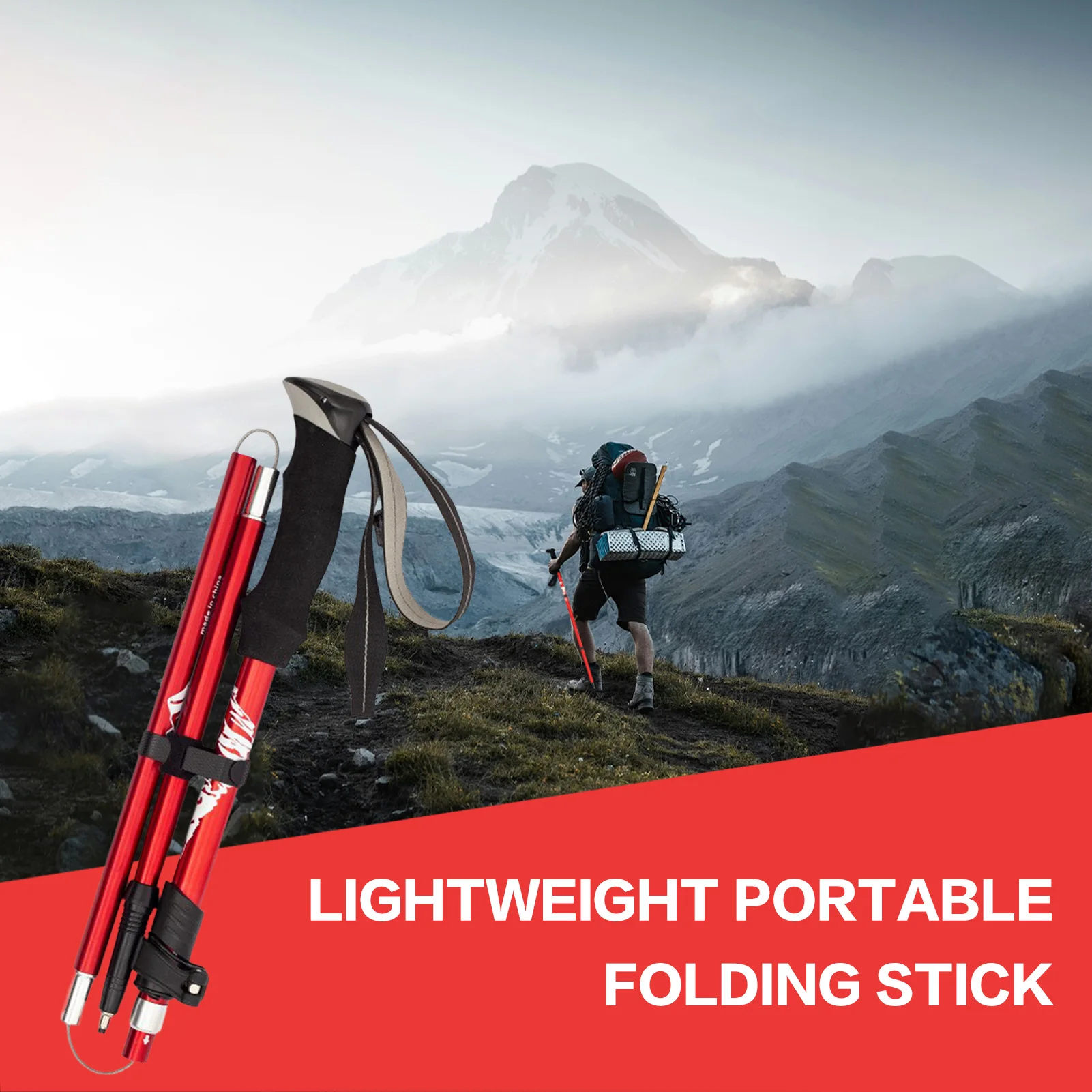 

Portable Trekking Pole Ultralight Aluminum Alloy Alpenstock Foldable Hiking Cane For Camping Climbing Hiking Outdoor Accessories