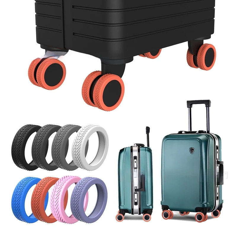 

8 PCS Roller Case Noise Reduction Caster Protective Cover Silicone Luggage Wheel Protective Cover For Wheeled Chairs