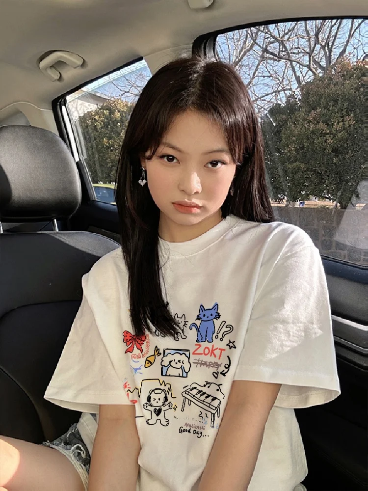 

plus Size Women's Cotton Short Sleeve T-Shirt Loose Fit Summer Fashionable Brand Half Sleeve Top Korean Style Commute Wind