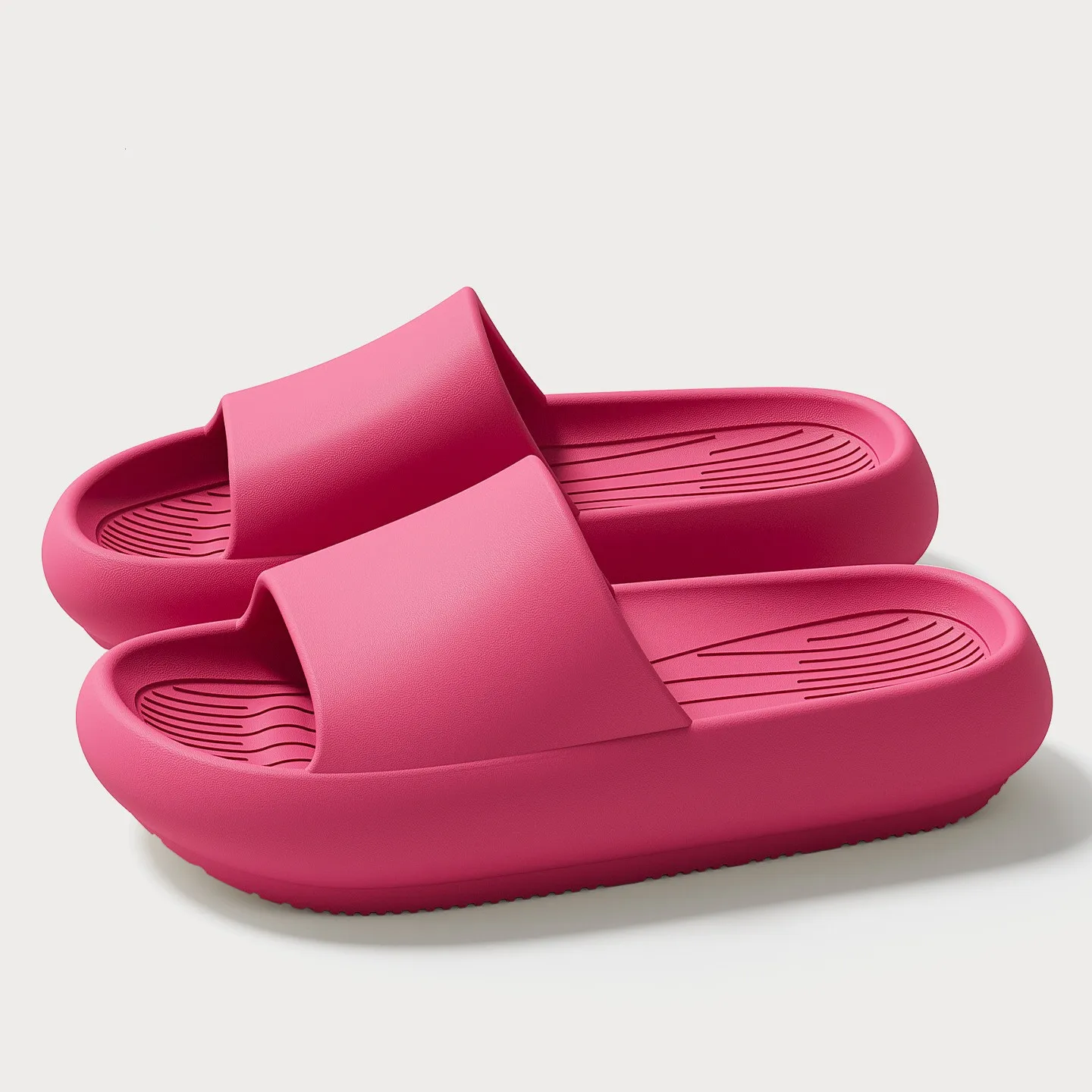 

New Women's Thick Sole Platform Slippers EVA Soft Sole Slides Men Summer Beach Flip Flops Couple Non Slip Bathroom Home Slippers