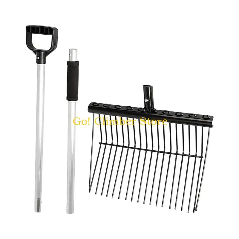 Q84C Metal Horse Manures Rake Horse Pitchforks Cleaning Tool for Horse Stable Farm