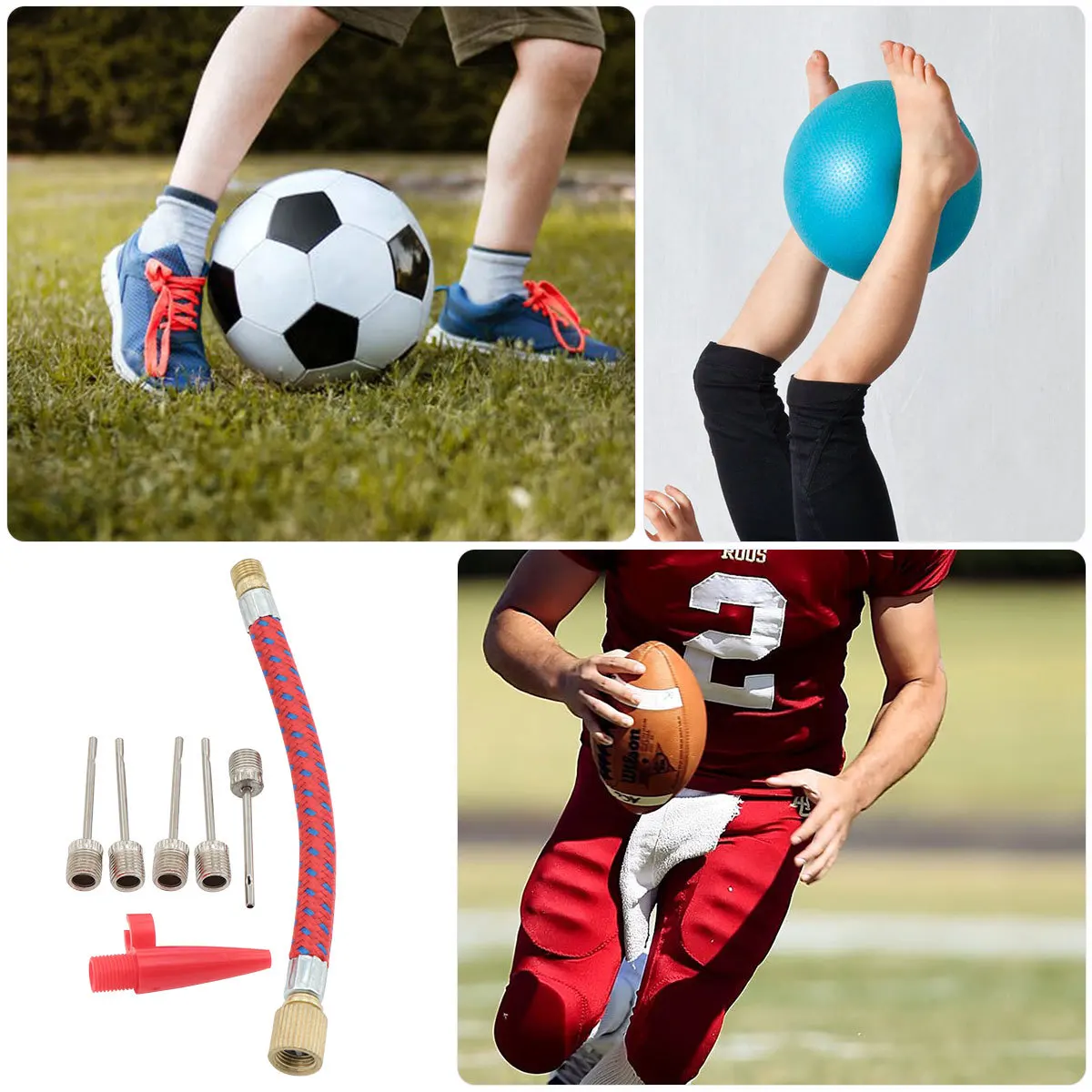 

14Pcs Pump Adaptor Needle Connector Compatible with Football Soccer Basketball Volleyball Inflatable Balls Heavy Duty Needles