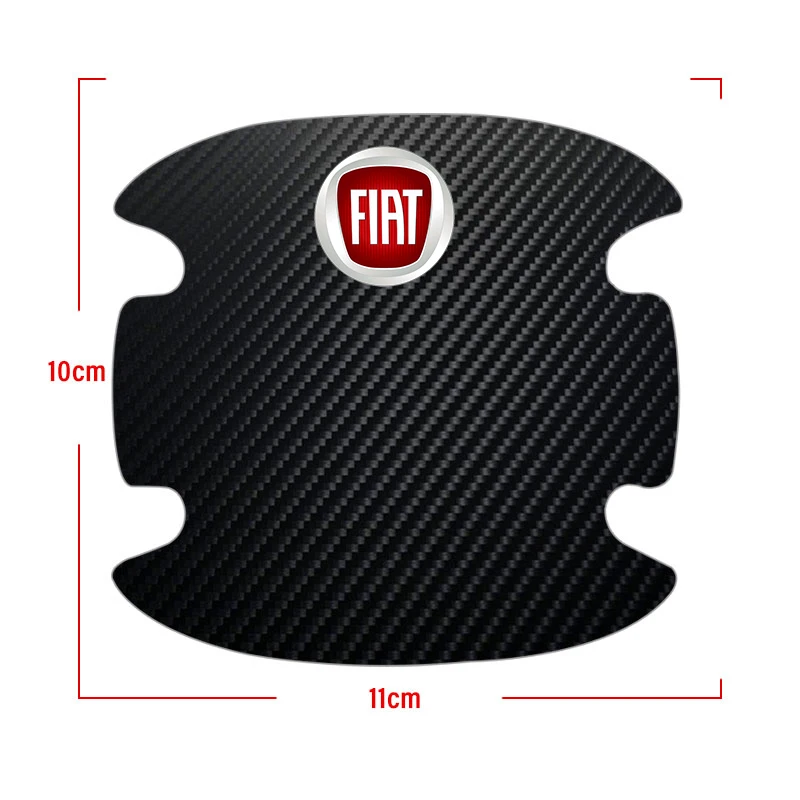4 قطعة ملصق باب السيارة من ألياف الكربون غطاء مقاوم للخدوش لشركة فيات 500 بونتو 124 125 500 برافو ستيلو باندا أبارث تيبو أسترا #2