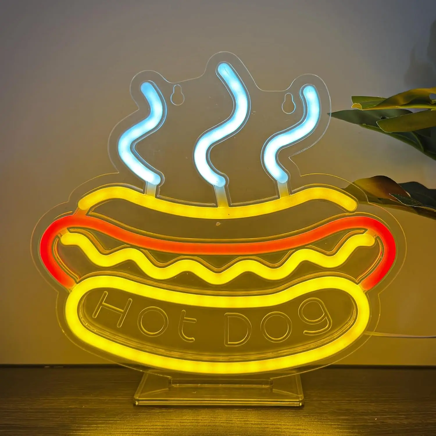 Hot Dog LED Neon Sign USB Powered Neon Light for Fast Food Shop Food Truck Restaurant Decor Party Business Art Decor Night Lamp
