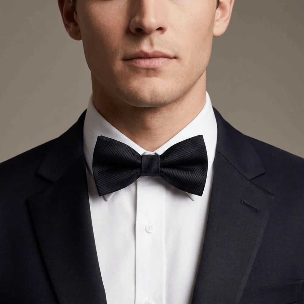 Fashion Solid Color Bowknot Bowtie Satin Adjustable Classic Ties Slim Formal Men Ties Gentleman