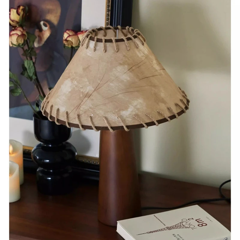 

Medieval style simple American retro parchment living room bedroom study desk lamp