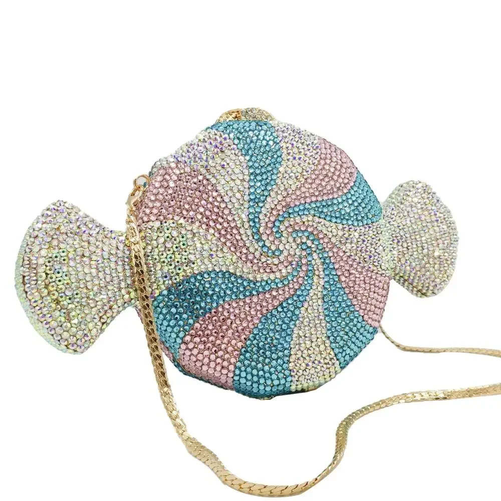 Boutique De FGG (in stock) Women Crystal Candy Clutch Purses Evening Bags Party Dinner Prom Rhinestone Minaudiere Handbags