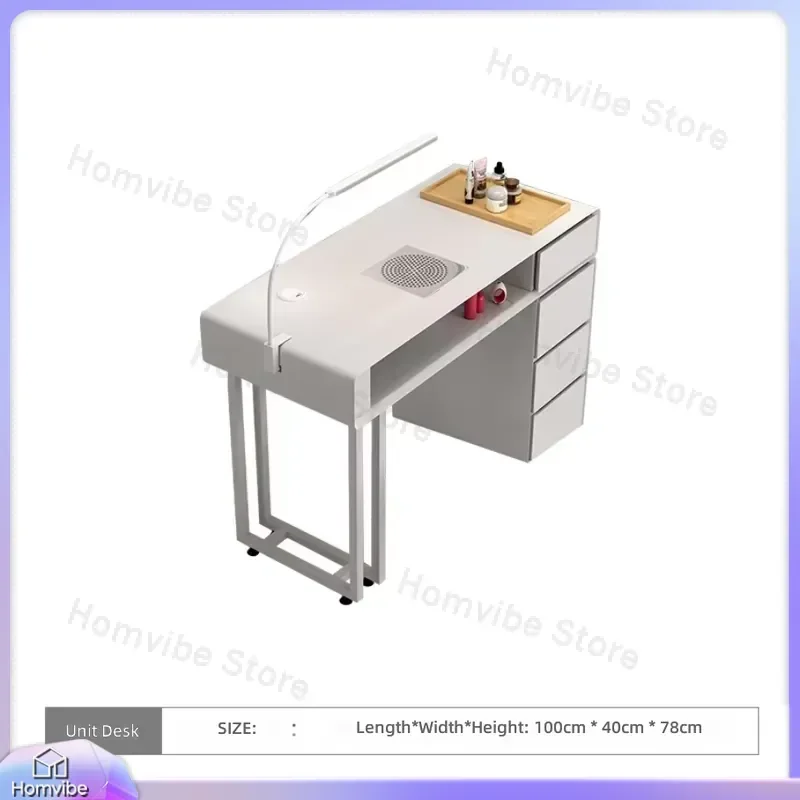 Upgraded Durable Manicure Table Modern Nail Salon Furniture Easy Assembly Nail Workbench for Beauty Salon Home Spa Nail