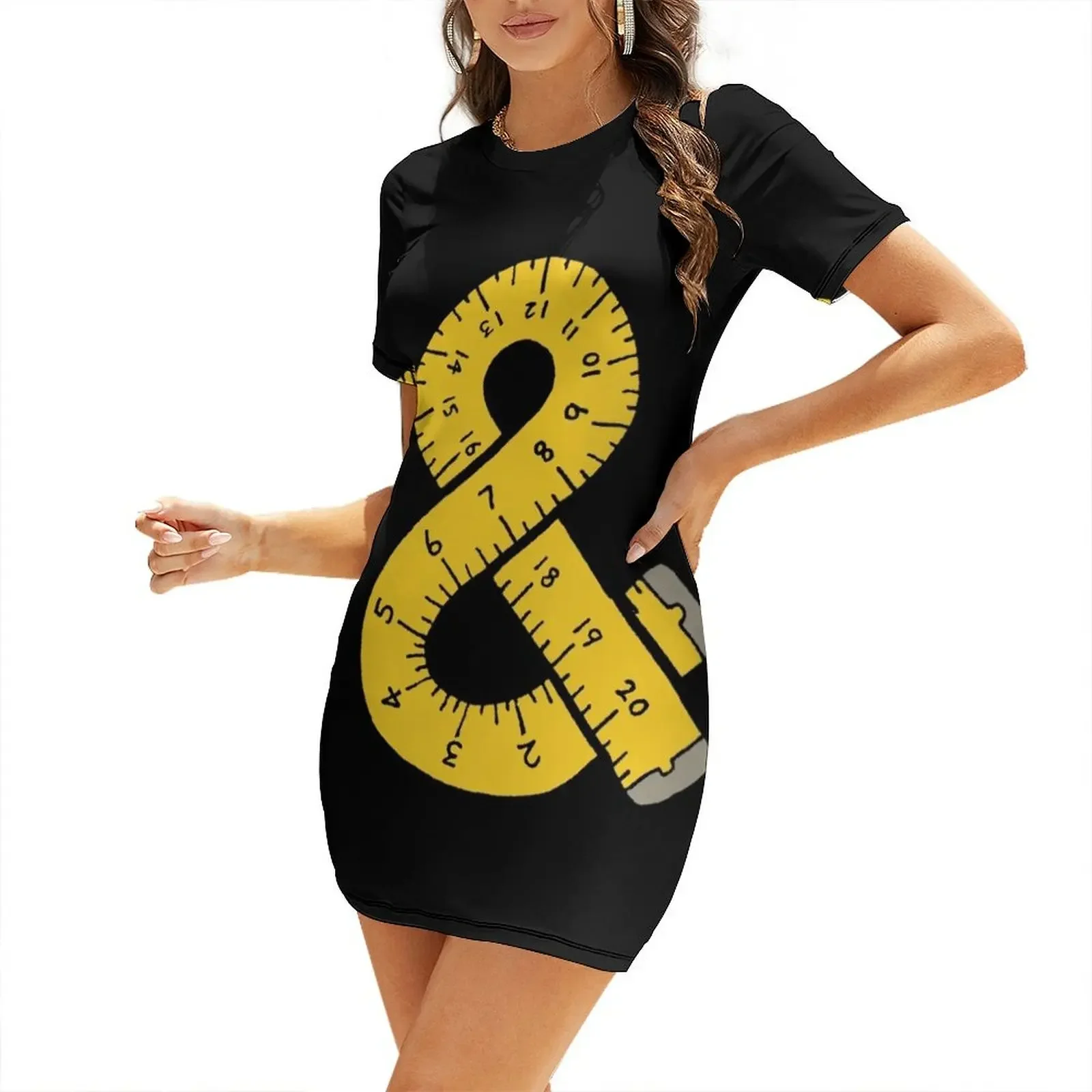 

Ampersand Measuring Tape Short-Sleeved Dress evening dress dresses ladies 2025 summer birthday dresses for women Dress