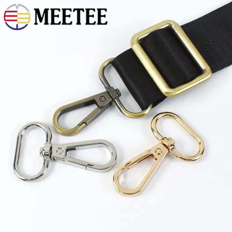 Meetee 5/10Pcs Metal Dog Collar Clasps 16/20/25/32/38mm Bag Strap Connector Hook Buckles Carbiner Snap DIY Hardware Accessories