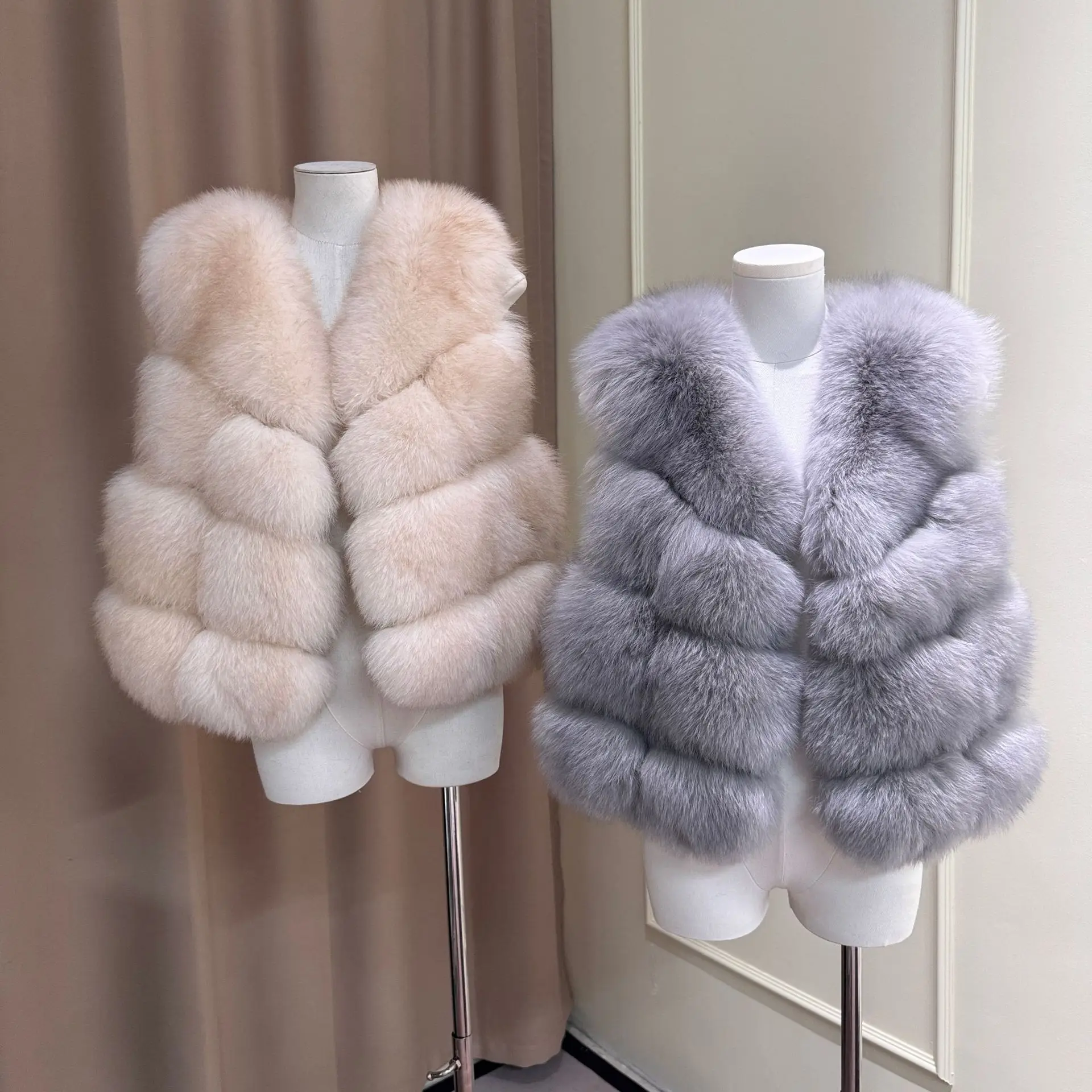 100% natürliche Fuchs Pelz Weste Frauen Winter Mantel Mode Flauschigen Warme Weibliche Kurze Echt Fox Pelzmantel Hohe Luxus Pelz Jacken