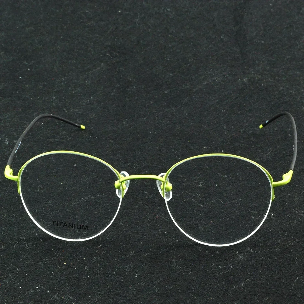 

Круглые ретро полуоправы, очки для чтения, мужские флуоресцентные зеленые титановые очки для чтения, женские очки от 0,75 до 4