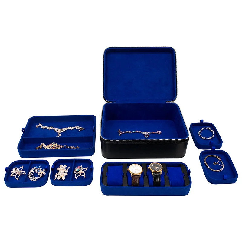 Lederen sieraden opbergdoos grote capaciteit ring ketting opbergdoos draagbare oorbel organisator container damesarmband geval