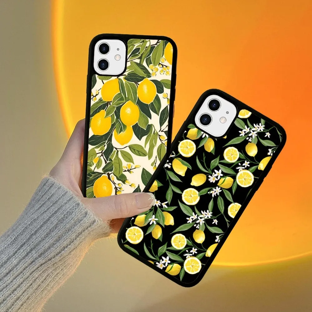 Fruit Lemon Phone Case Silicone PC+TPU For For IPhone 11 12 13 14 15 16 Plus Pro Max Cover