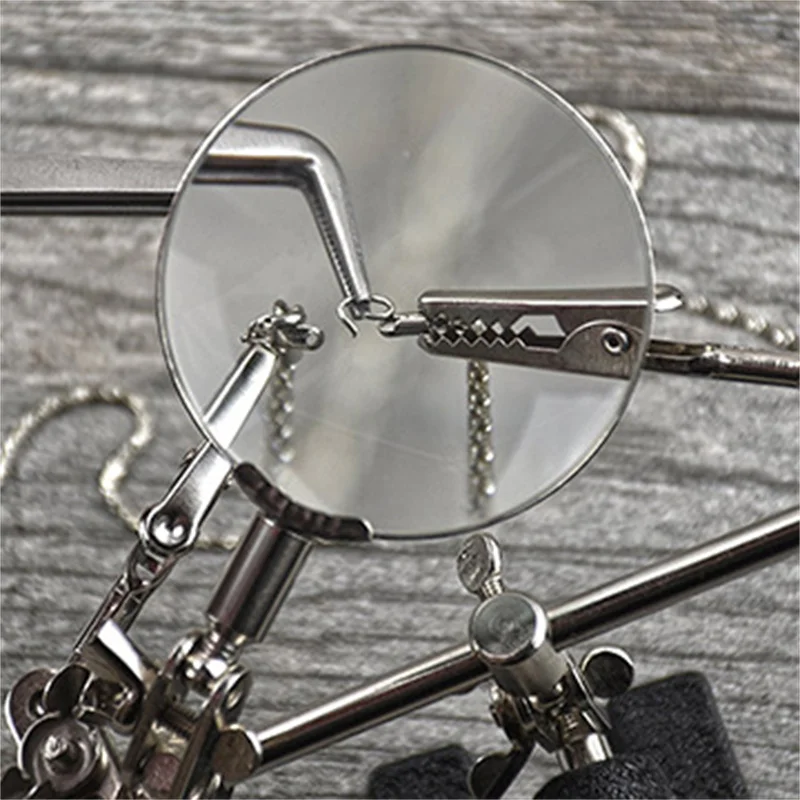 Soporte de soldador de tercera mano, abrazadera de ayuda, Clip de escritorio con lupa auxiliar, herramientas de soldadura para joyería, 2.5X
